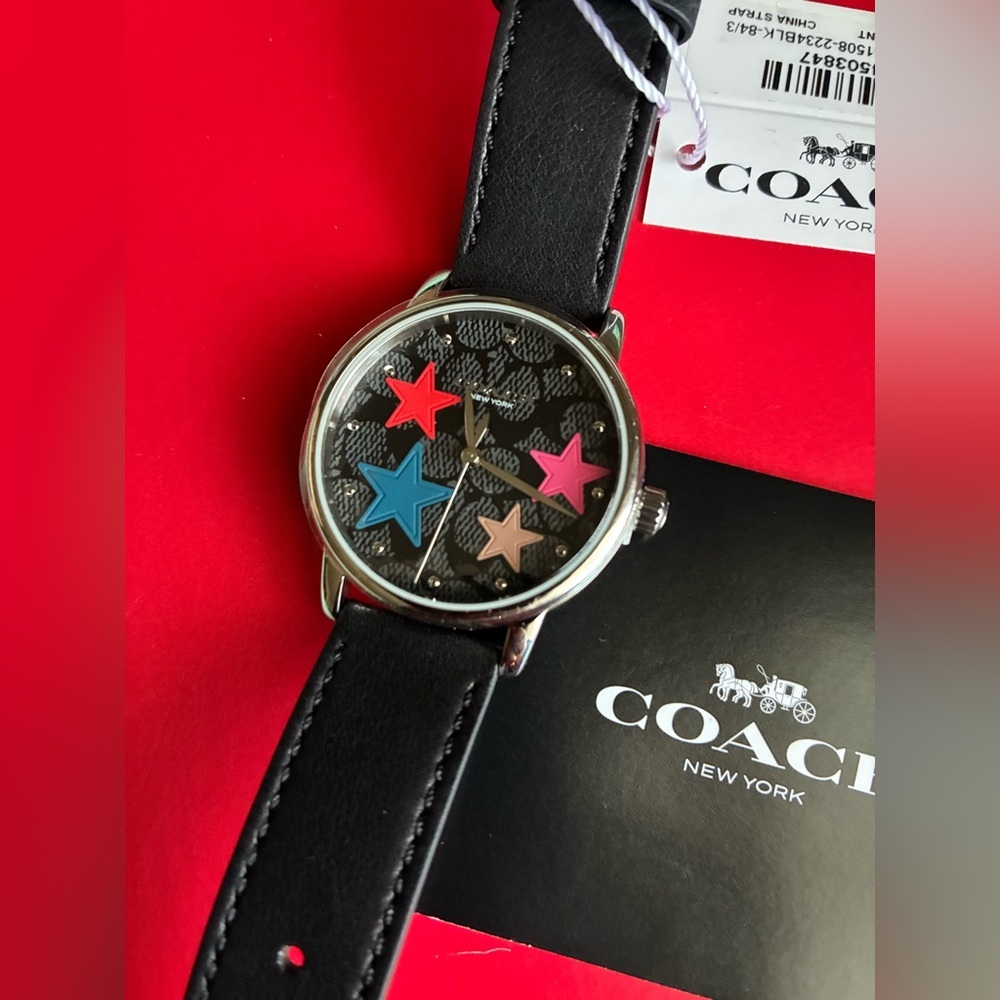 COACH Watch,Coach Black Watch with Colorful Stars - Picture 2 of 14